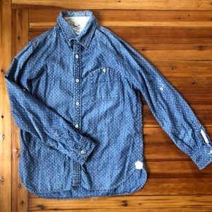 Anthropologie Dotted Chambray Button-down
